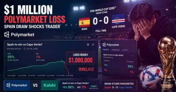 Spain Draw Triggers $1M Polymarket World Cup Loss